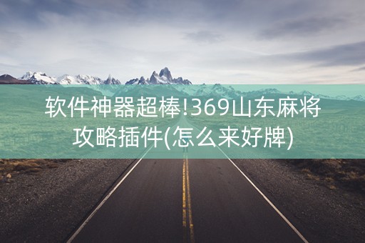 软件神器超棒!369山东麻将攻略插件(怎么来好牌)