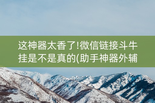 这神器太香了!微信链接斗牛挂是不是真的(助手神器外辅工具)