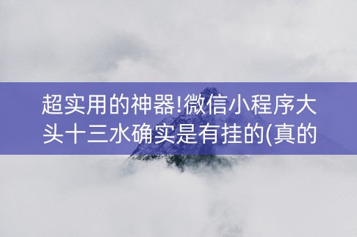 超实用的神器!微信小程序大头十三水确实是有挂的(真的有挂)