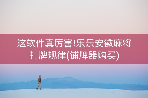 这软件真厉害!乐乐安徽麻将打牌规律(铺牌器购买)