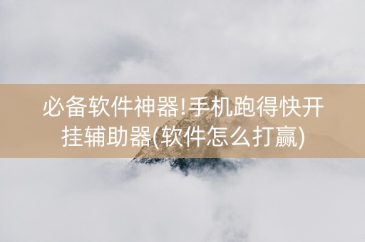必备软件神器!手机跑得快开挂辅助器(软件怎么打赢)