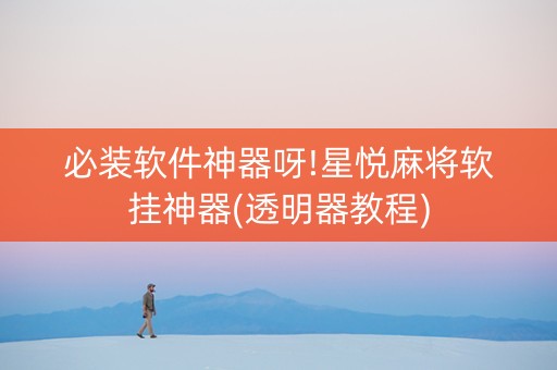 必装软件神器呀!星悦麻将软挂神器(透明器教程)