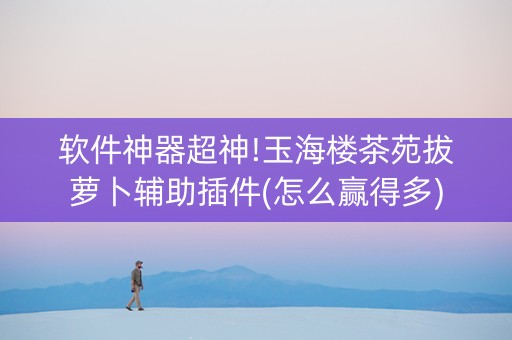 软件神器超神!玉海楼茶苑拔萝卜辅助插件(怎么赢得多)