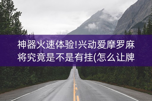 神器火速体验!兴动爱摩罗麻将究竟是不是有挂(怎么让牌更好)