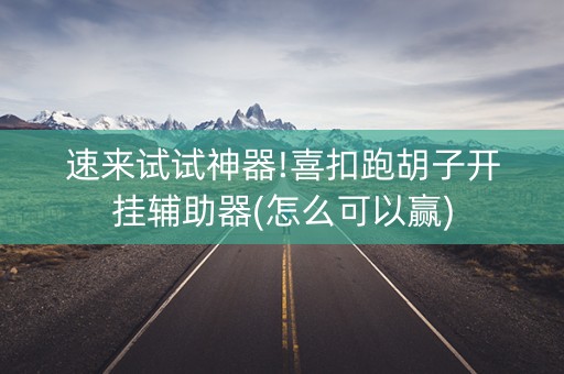 速来试试神器!喜扣跑胡子开挂辅助器(怎么可以赢)