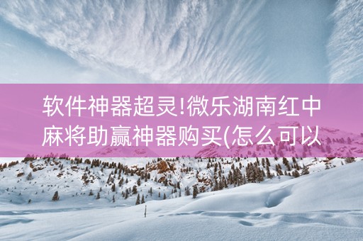 软件神器超灵!微乐湖南红中麻将助赢神器购买(怎么可以赢)