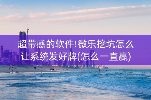 超带感的软件!微乐挖坑怎么让系统发好牌(怎么一直赢)