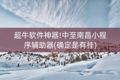 超牛软件神器!中至南昌小程序辅助器(确定是有挂)