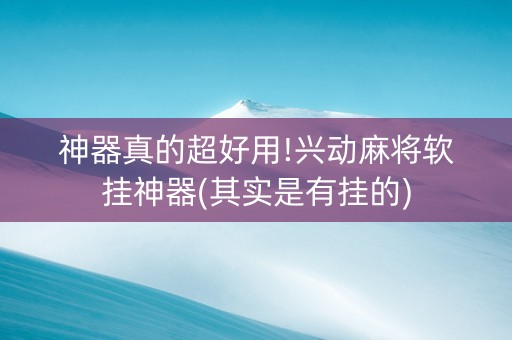 神器真的超好用!兴动麻将软挂神器(其实是有挂的)