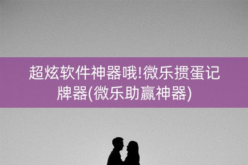 超炫软件神器哦!微乐掼蛋记牌器(微乐助赢神器)