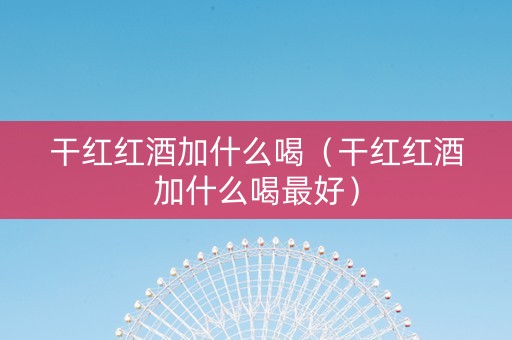 干红红酒加什么喝（干红红酒加什么喝最好）