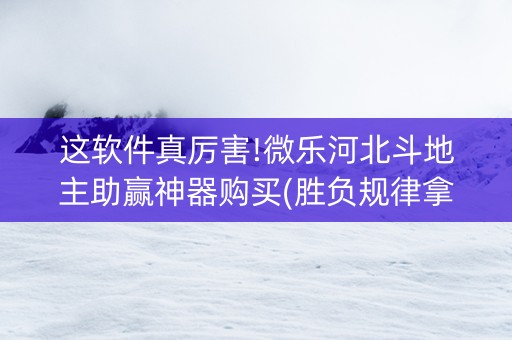 这软件真厉害!微乐河北斗地主助赢神器购买(胜负规律拿好牌)