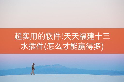 超实用的软件!天天福建十三水插件(怎么才能赢得多)