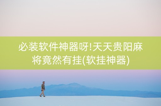 必装软件神器呀!天天贵阳麻将竟然有挂(软挂神器)