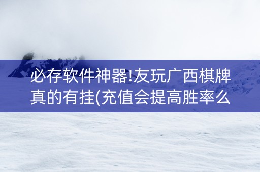 必存软件神器!友玩广西棋牌真的有挂(充值会提高胜率么)