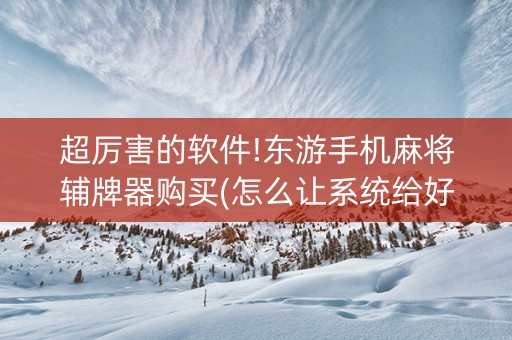 超厉害的软件!东游手机麻将辅牌器购买(怎么让系统给好牌) 超厉害的软件!东游手机麻将辅牌器购买(怎么让系统给好牌)