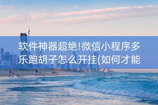 软件神器超绝!微信小程序多乐跑胡子怎么开挂(如何才能打赢)