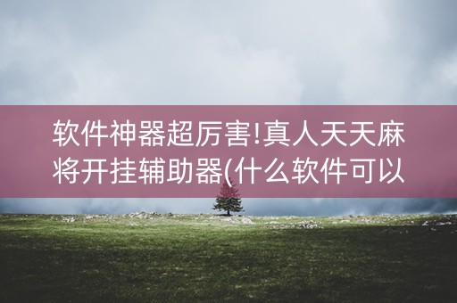 软件神器超厉害!真人天天麻将开挂辅助器(什么软件可以赢)
