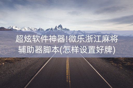 超炫软件神器!微乐浙江麻将辅助器脚本(怎样设置好牌)