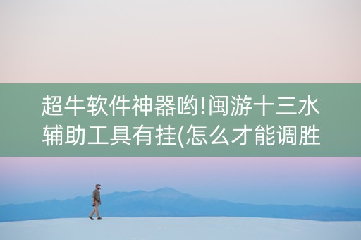 超牛软件神器哟!闽游十三水辅助工具有挂(怎么才能调胜率)
