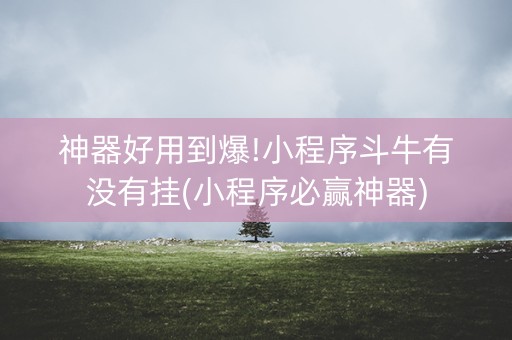 神器好用到爆!小程序斗牛有没有挂(小程序必赢神器)