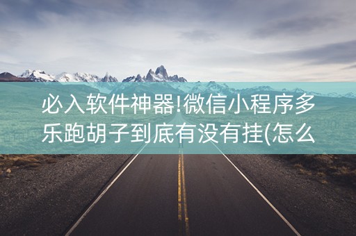 必入软件神器!微信小程序多乐跑胡子到底有没有挂(怎么让系统给你发好牌)