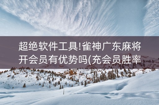 超绝软件工具!雀神广东麻将开会员有优势吗(充会员胜率高)