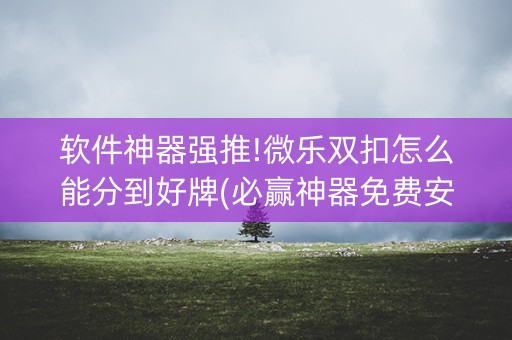 软件神器强推!微乐双扣怎么能分到好牌(必赢神器免费安装)