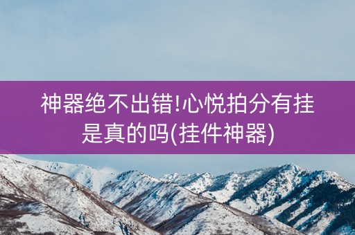 神器绝不出错!心悦拍分有挂是真的吗(挂件神器)
