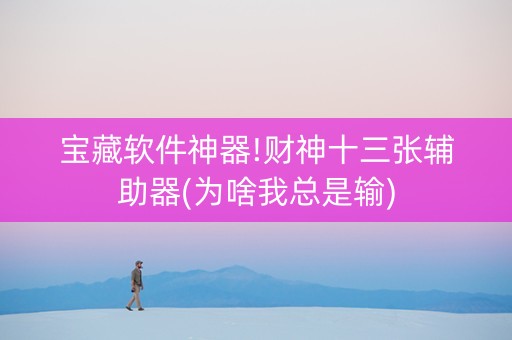 宝藏软件神器!财神十三张辅助器(为啥我总是输)