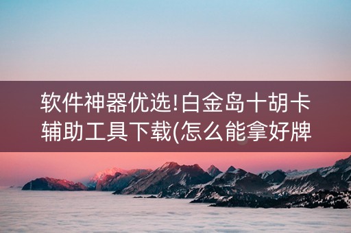 软件神器优选!白金岛十胡卡辅助工具下载(怎么能拿好牌)