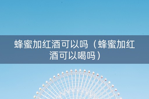 蜂蜜加红酒可以吗（蜂蜜加红酒可以喝吗）