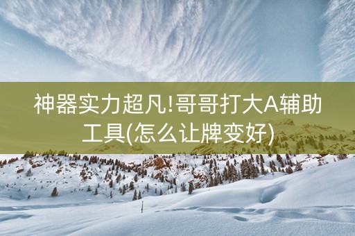 神器实力超凡!哥哥打大A辅助工具(怎么让牌变好)