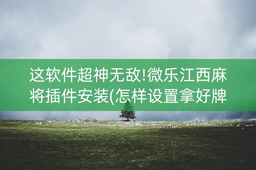 这软件超神无敌!微乐江西麻将插件安装(怎样设置拿好牌)