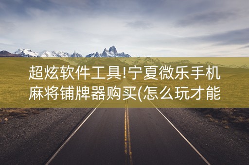 超炫软件工具!宁夏微乐手机麻将铺牌器购买(怎么玩才能赢)