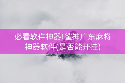 必看软件神器!雀神广东麻将神器软件(是否能开挂)