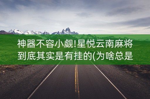 神器不容小觑!星悦云南麻将到底其实是有挂的(为啥总是输)