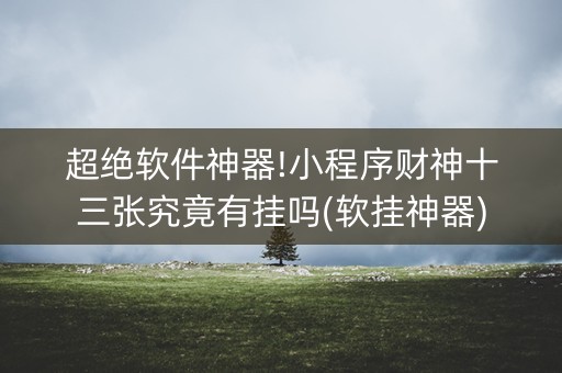超绝软件神器!小程序财神十三张究竟有挂吗(软挂神器)