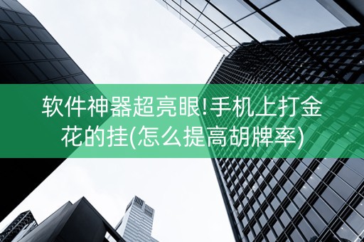 软件神器超亮眼!手机上打金花的挂(怎么提高胡牌率)
