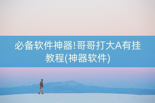 必备软件神器!哥哥打大A有挂教程(神器软件)