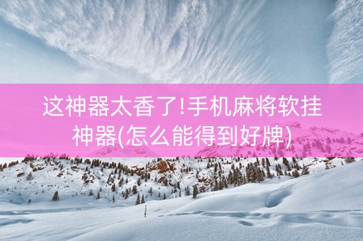 这神器太香了!手机麻将软挂神器(怎么能得到好牌)