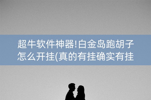超牛软件神器!白金岛跑胡子怎么开挂(真的有挂确实有挂)