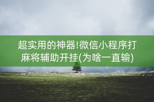超实用的神器!微信小程序打麻将辅助开挂(为啥一直输)