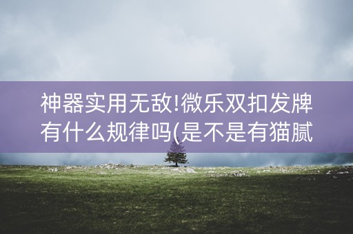 神器实用无敌!微乐双扣发牌有什么规律吗(是不是有猫腻)