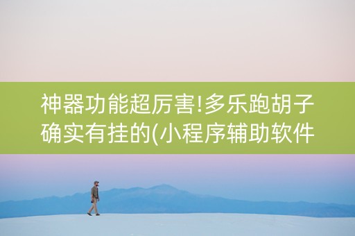 神器功能超厉害!多乐跑胡子确实有挂的(小程序辅助软件)