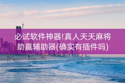 必试软件神器!真人天天麻将助赢辅助器(确实有插件吗)