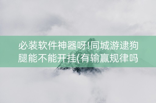 必装软件神器呀!同城游逮狗腿能不能开挂(有输赢规律吗)
