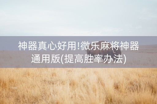 神器真心好用!微乐麻将神器通用版(提高胜率办法)
