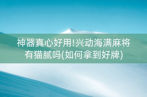 神器真心好用!兴动海满麻将有猫腻吗(如何拿到好牌)