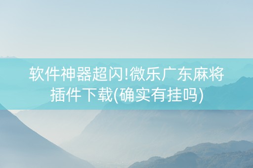 软件神器超闪!微乐广东麻将插件下载(确实有挂吗)
